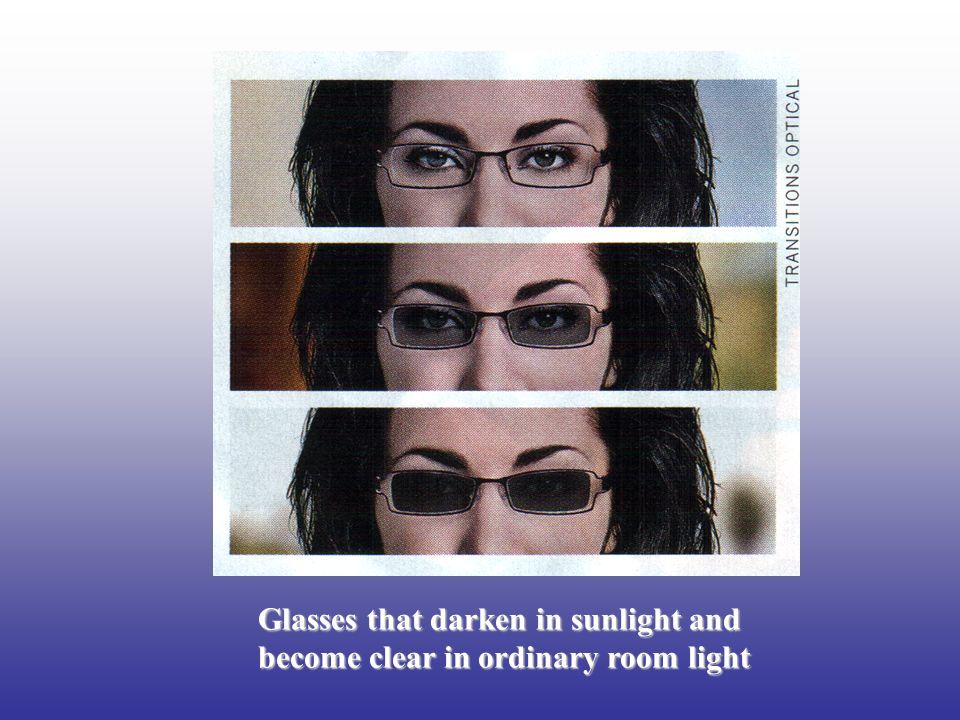 Glasses that darken in sunlight top